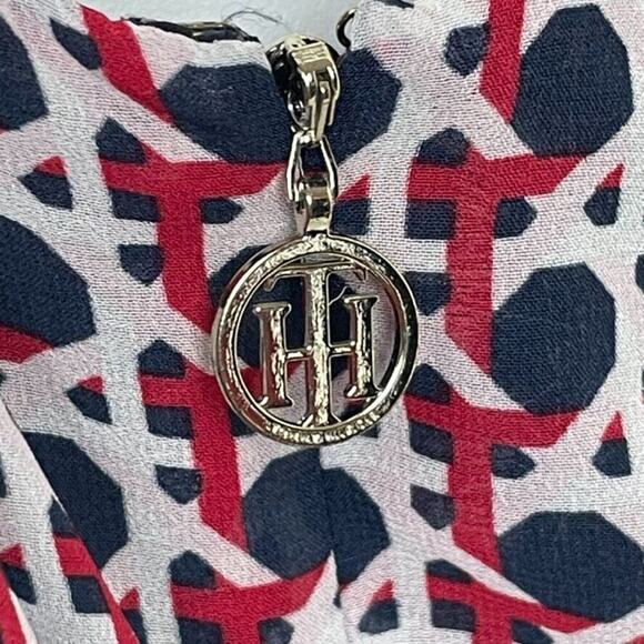 Tommy Hilfiger High Neck Ruffle High Low Tiered Spaghetti Strap Dress Size 14 - Picture 5 of 10